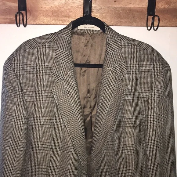 Ralph Lauren Brown herringbone tweed Blazer 46T sports coat Polo Vintage - Picture 4 of 16